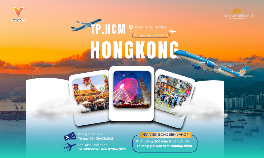 Vietnam Airlines Khai Thác Trở Lại Đường Bay TP. Hồ Chí Minh - Hong Kong